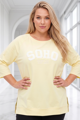 Dámska bavlnená mikina pre plnoštíhle Megi Collection SOHO žltá.