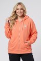 Dámska bavlnená mikina pre plnoštíhle Megi Collection oranžová na zips.