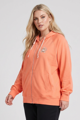 Dámska bavlnená mikina pre plnoštíhle Megi Collection oranžová na zips.