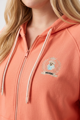 Dámska bavlnená mikina pre plnoštíhle Megi Collection oranžová na zips.