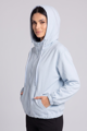 Dámska bledomodrá mikina Megi Collection s kapucňou na zips.