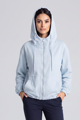 Dámska bledomodrá mikina Megi Collection s kapucňou na zips.