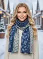 Dámsky šál modrý vzorovaný.