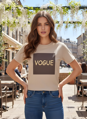 Béžové bavlnené tričko "VOGUE".