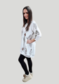 Megi Collection predĺžená tunika vzorovaná bielo-čokoládová.