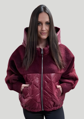 Dámska bunda LOLA s kapucňou bordová.