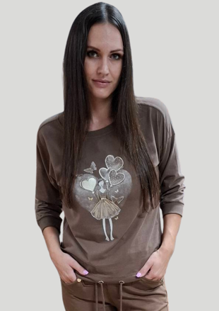 Megi Collection mikina čokoládová žena.