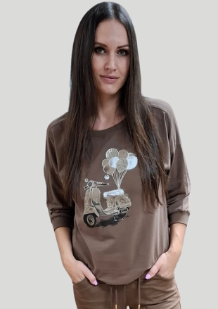 Megi Collection mikina čokoládová skúter.