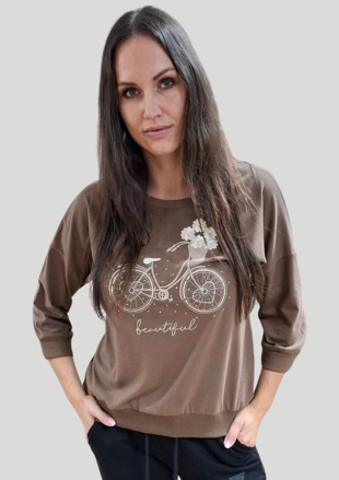 Megi Collection mikina bicykel čokoládová.