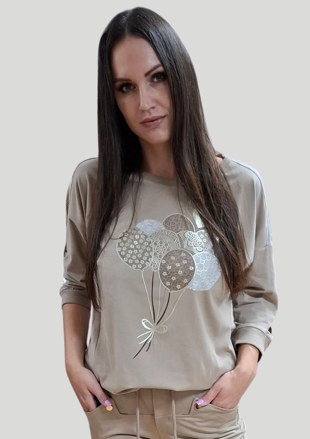 Megi Collection mikina béžová balóny.