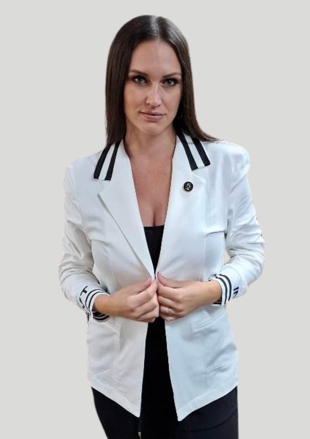 Megi Collection športové sako bielo-čierne.