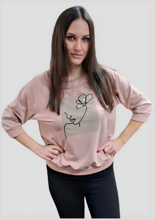 Megi Collection mikina “tvár” marhuľová.