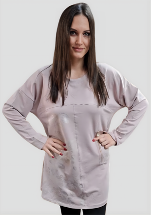 Megi Collection predĺžená tunika kvety lila.