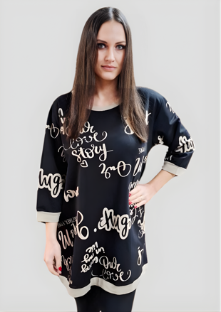 Megi Collection predĺžená tunika čierna.