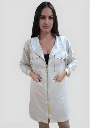 Megi Collection predĺžená mikina smotanová.