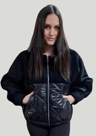 Dámska bunda LOLA s kapucňou čierna.