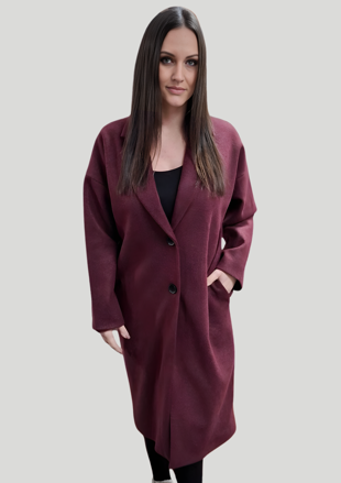 Dámsky kabát DIANA bordový.