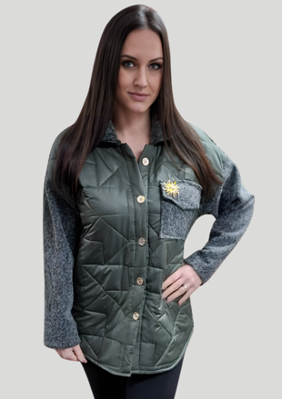 Dámsky kabát FLORA zelený.