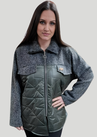 Dámsky kabát FLORA 2 zelený.