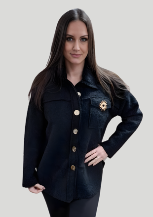 Dámsky kabát FLORA 3 čierny.