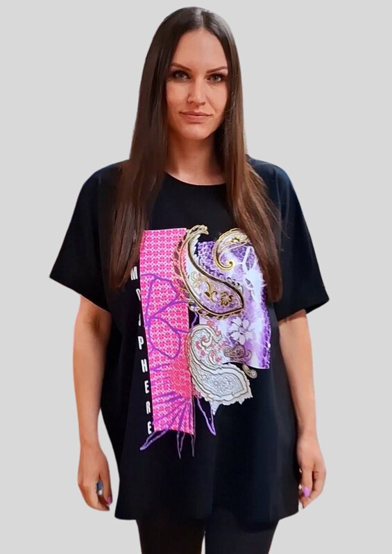 Dámske tričko čierne vzor 12. Dámske tričko čierne vzor 12.