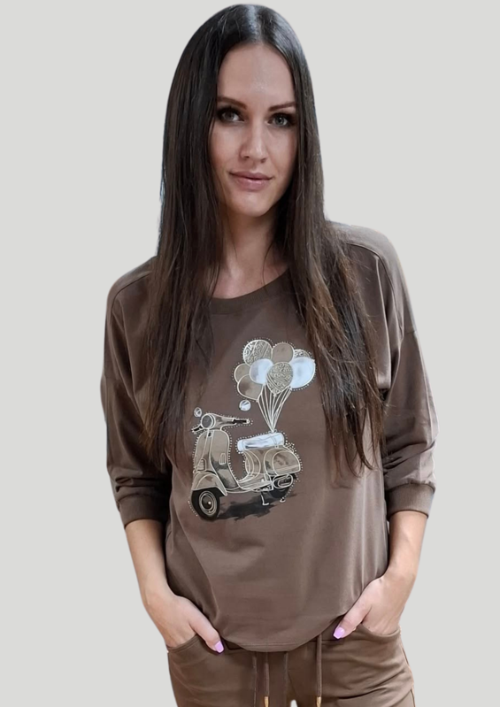 Megi Collection mikina čokoládová skúter.