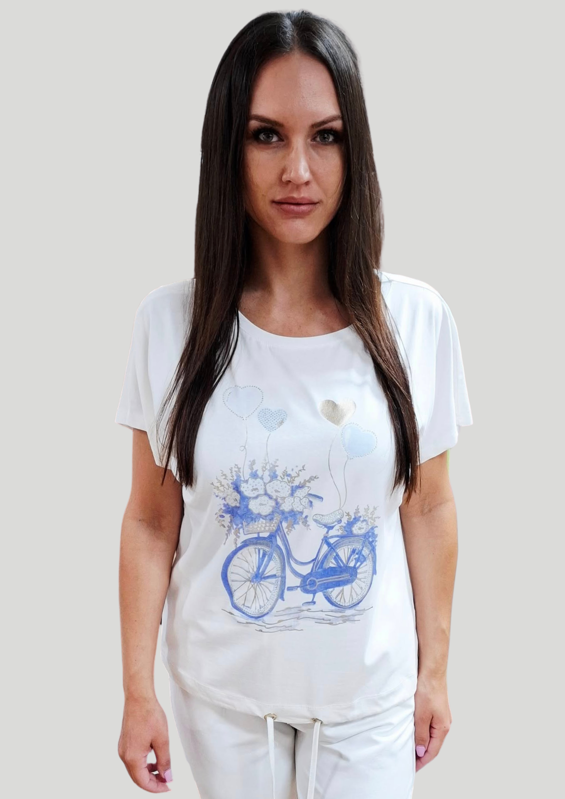 Dámske bavlnené tričko MEGI bicykel. Dámske bavlnené tričko MEGI bicykel.