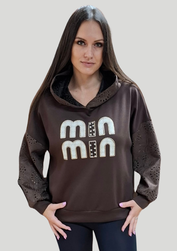 Mikina s kapucňou italy čokoládová. Mikina s kapucňou italy čokoládová.