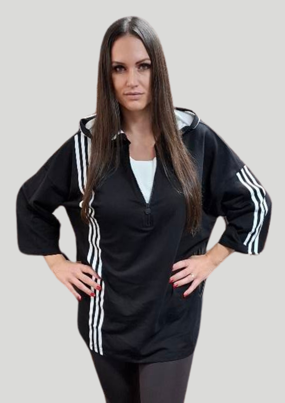 Megi Collection mikina pre plnoštíhle čierna. Megi Collection mikina pre plnoštíhle čierna.