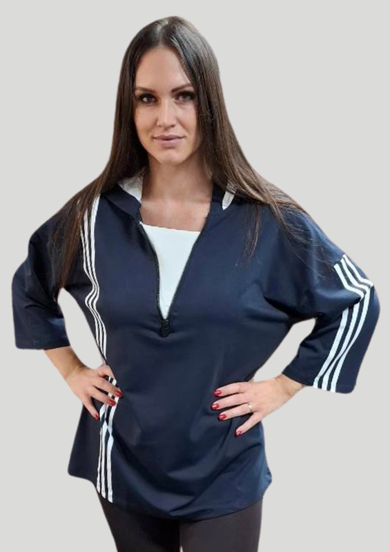 Megi Collection mikina pre plnoštíhle modrá. Megi Collection mikina pre plnoštíhle modrá.