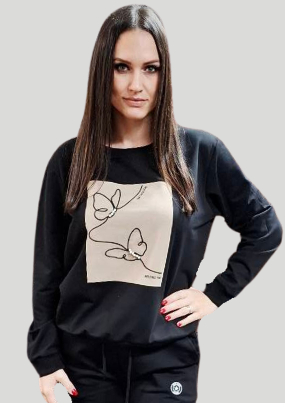 Megi Collection mikina motýľ čierna. Megi Collection mikina motýľ čierna.