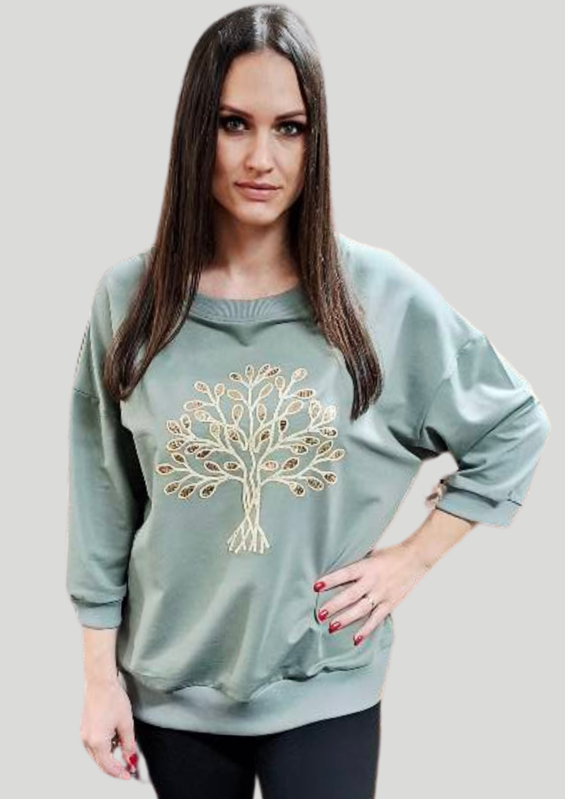 Megi Collection mikina strom života zelaná. Megi Collection mikina strom života zelaná.