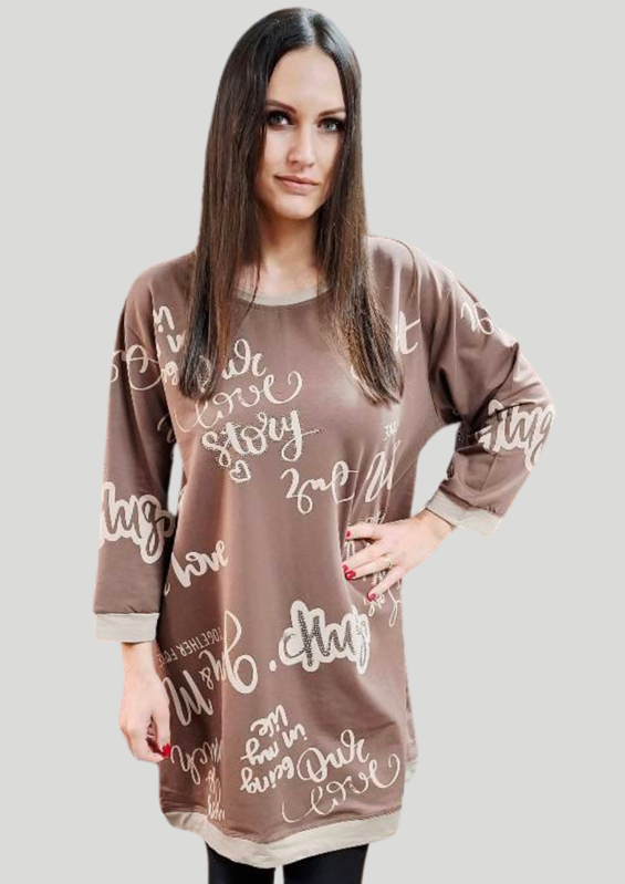 Megi Collection predĺžená tunika čokoládová. Megi Collection predĺžená tunika čokoládová.