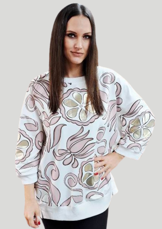 Megi Collection tunika bielo-lila.