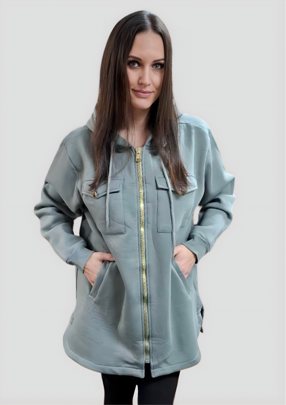 Megi Collection hrubá mikina zelená.