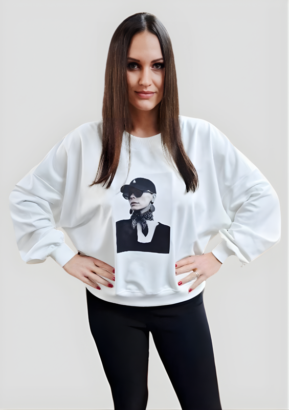 Megi Collection mikina žena biela.