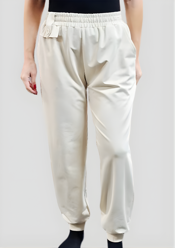 Megi Collection dámske tepláky smotanové.