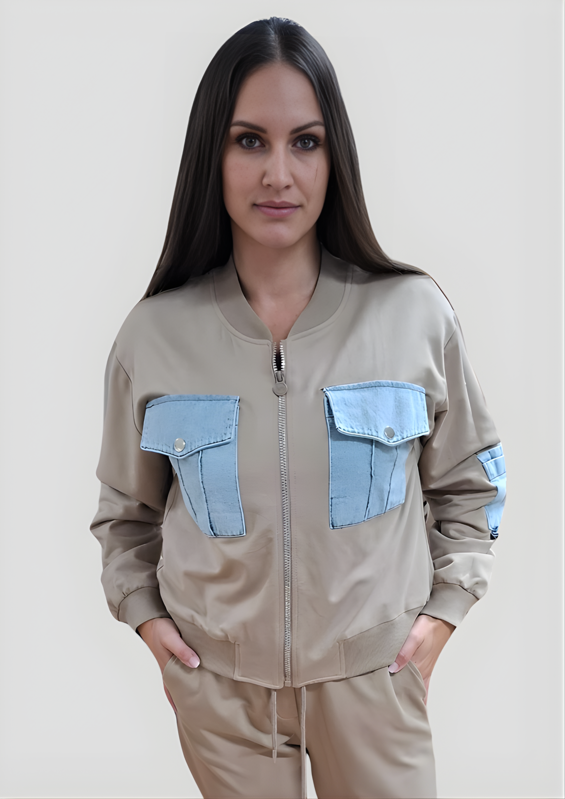 Megi Collection bombera béžová.