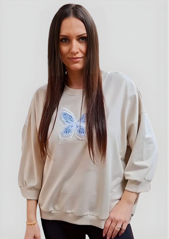 Dámska mikina Megi Collection smotanová.