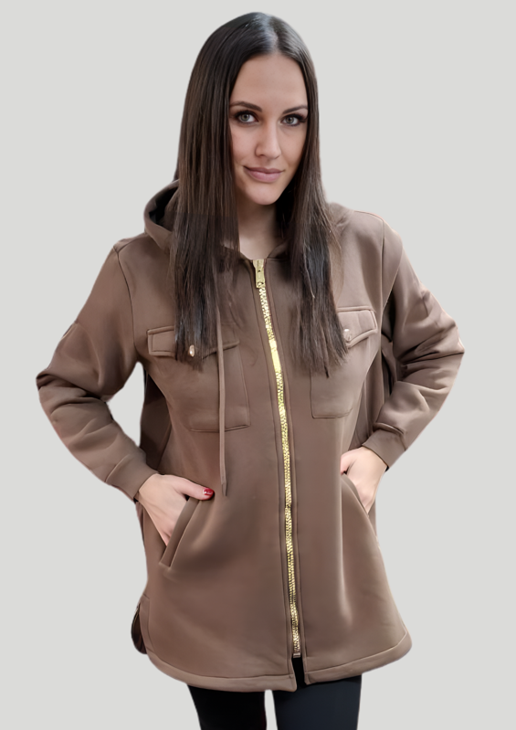 Megi Collection hrubá mikina čokoládová.