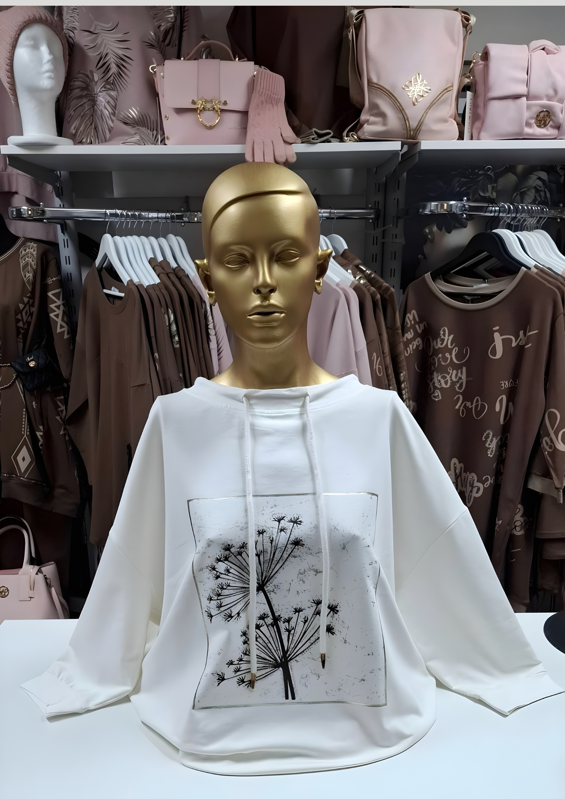 Megi Collection dámska tunika "kvet" biela.