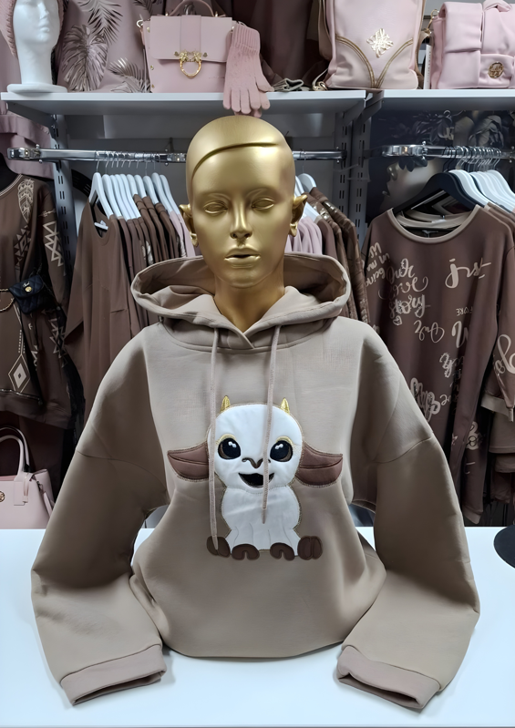 Megi Collection hrubá mikina béžová.