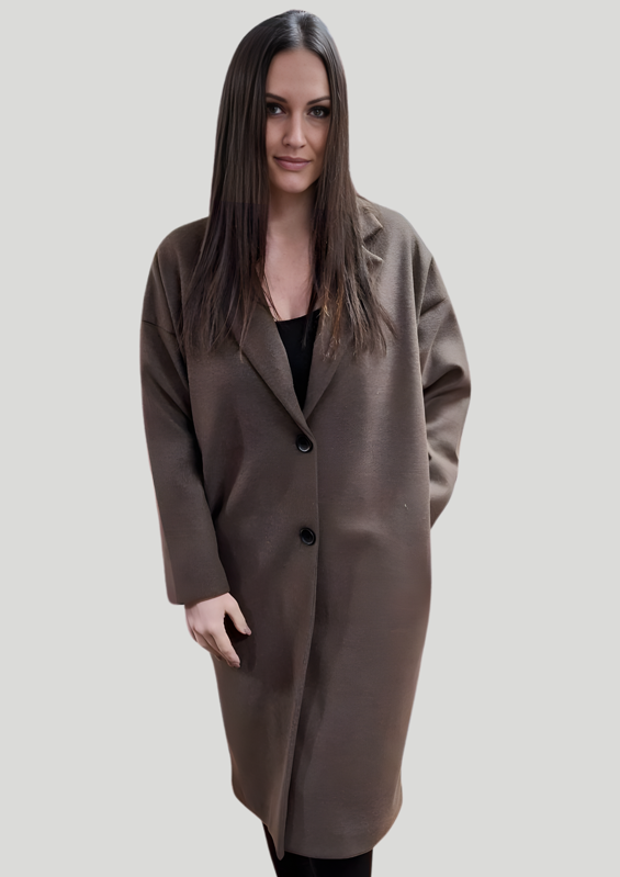 Dámsky kabát DIANA čokoládový.