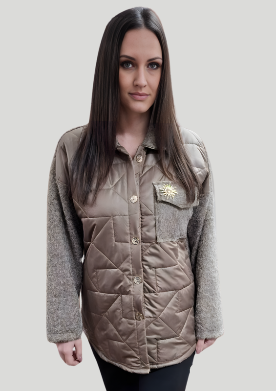 Dámsky kabát FLORA taupe. 