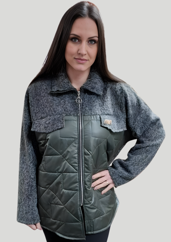 Dámsky kabát FLORA 2 zelený.