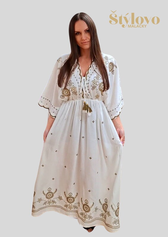 Dlhé boho šaty ELLA hnedé. Dlhé boho šaty ELLA hnedé.