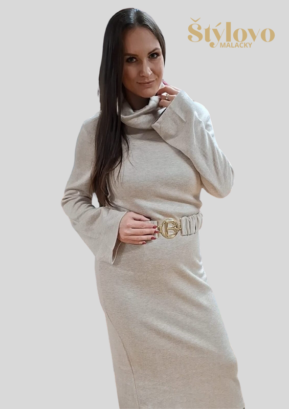 Dámske elegantné šaty béžové. Dámske elegantné šaty béžové.