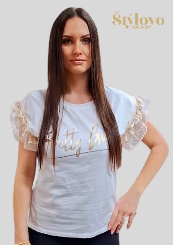 Dámske bavlnené tričko biele 19. Dámske bavlnené tričko biele 19.