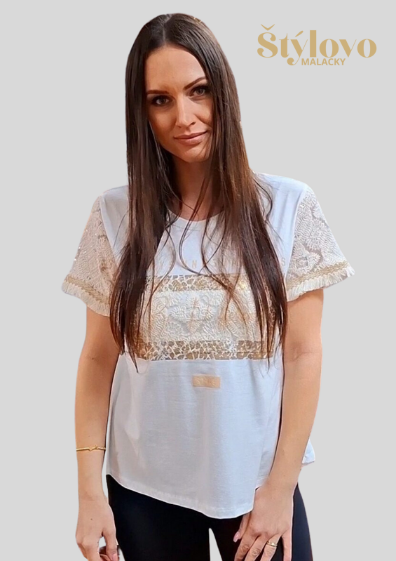 Dámske bavlnené tričko biele 09. Dámske bavlnené tričko biele 09.