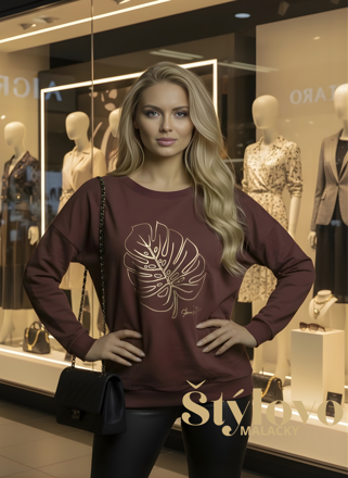 Dámske tričko Megi Collection bordové "list".